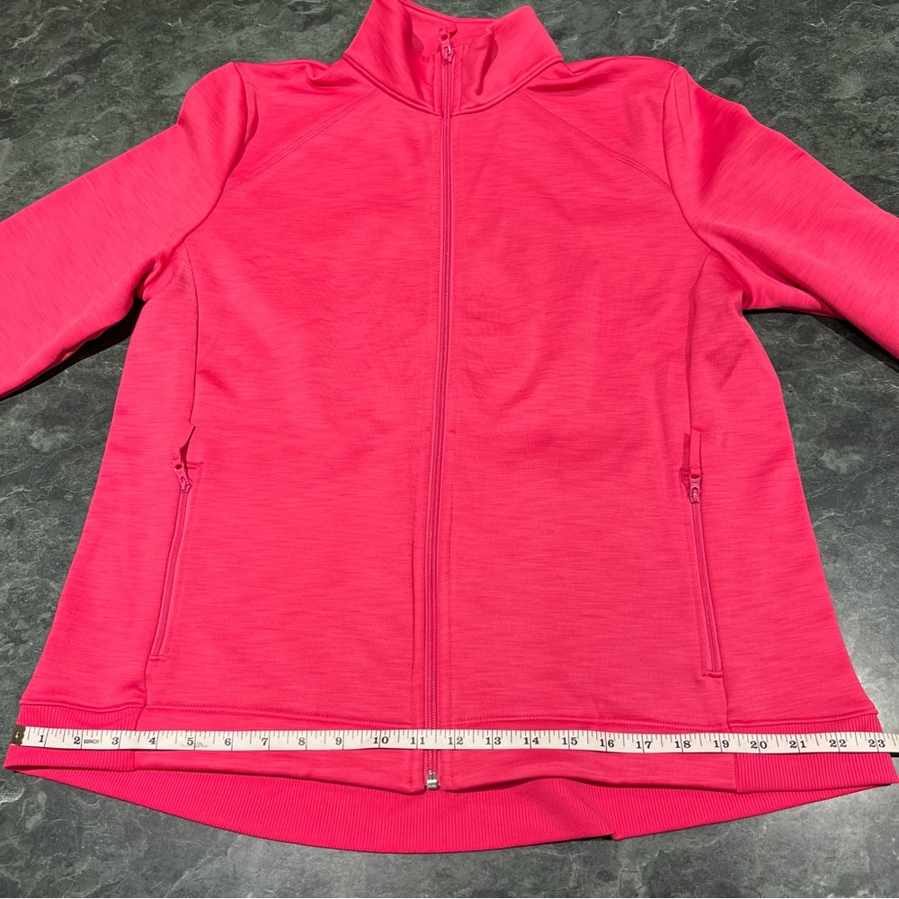 Talbots Petite XL Pink Zip Scuba Jacket Raspberry Sorbet Barbiecore Baletcore